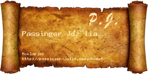 Passinger Júlia névjegykártya